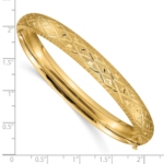 10k 5/16 Diamond-cut Fancy Hinged Bangle Bracelet - Image 3