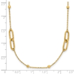 10K Polished and Dia-cut Fancy Link w/Beads w/2in ext. Necklace - Image 5