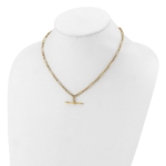 10K Polished Fancy Link Bar Necklace - Image 3