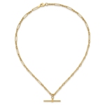 10K Polished Fancy Link Bar Necklace - Image 4