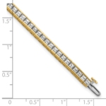 14K Yellow Gold 7 ctw. VS/SI FGH Lab Grown Princess Diamond Tennis Bracelet - Image 6