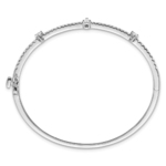 14K White Gold Lab Grown Diamond VS/SI FGH Round & Pear Bangle - Image 2