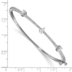 14K White Gold Lab Grown Diamond VS/SI FGH Round & Pear Bangle - Image 3