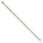 14K Lab Grown Diamond VS/SI FGH Emerald Tennis Bracelet - Image 2