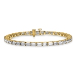 14K Lab Grown Diamond VS/SI FGH Emerald Tennis Bracelet - Image 3