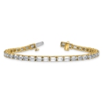 14K Lab Grown Diamond VS/SI FGH Emerald Tennis Bracelet - Image 5