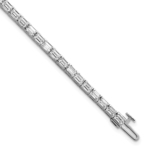 14K White Gold Lab Grown Diamond VS/SI FGH Emerald Tennis Bracelet