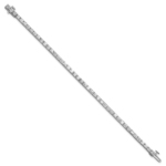 14K White Gold Lab Grown Diamond VS/SI FGH Emerald Tennis Bracelet - Image 2