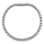 14K White Gold Lab Grown Diamond VS/SI FGH Emerald Tennis Bracelet - Image 4
