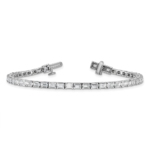 14K White Gold Lab Grown Diamond VS/SI FGH Emerald Tennis Bracelet - Image 5