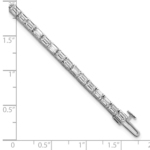 14K White Gold Lab Grown Diamond VS/SI FGH Emerald Tennis Bracelet - Image 6