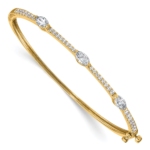 14K TRUE ORIGIN Lab Grown Diamond VS DEF Round & Marquise Hinged Bangle