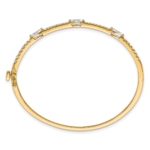 14K TRUE ORIGIN Lab Grown Diamond VS DEF Round & Marquise Hinged Bangle - Image 2