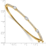 14K TRUE ORIGIN Lab Grown Diamond VS DEF Round & Marquise Hinged Bangle - Image 3