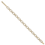 14k TRUE ORIGIN Lab Grown Diamond VS DEF Rectangle Link Bracelet - Image 2