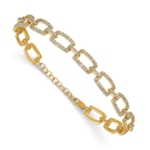 14k TRUE ORIGIN Lab Grown Diamond VS DEF Rectangle Link Bracelet - Image 3