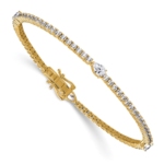 14K TRUE ORIGIN Lab Grown Diamond VS DEF Round & Pear Bracelet - Image 3