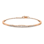 14K Rose Gold Lab Grown Diamond VS/SI FGH Graduated Bangle Bracelet - Image 3