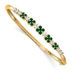 14K Lab Grown Diamond VS/SI FGH Cr.Emerald Bangle Bracelet