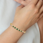 14K Lab Grown Diamond VS/SI FGH Cr.Emerald Bangle Bracelet - Image 3