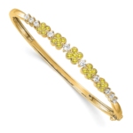 14K Lab Grown Dia. VS/SI FGH Cr.Yellow Sapp Bangle Bracelet
