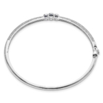 14K White Gold Lab Grown VS/SI FGH Dia and Created Ruby Bangle - Image 2