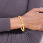 14k 3/16 Polished Hinged Baby Bangle - Image 4