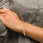 14k 4mm Solid Polished Half-Round Slip-On Bangle - Image 4