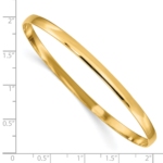 14k 4mm Solid Polished Half-Round Slip-On Bangle - Image 3