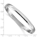 14k White Gold 6mm Solid Polished Half-Round Slip-On Bangle - Image 3