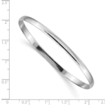 14k White Gold 4mm Solid Polished Half-Round Slip-On Bangle - Image 3