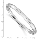 14k White Gold High Polished 6.00mm Hinged Bangle - Image 3