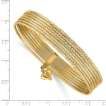 14K w/ Dangle Heart Set of 7 Slip-on Textured Bangles - Image 3