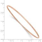14k 1.5mm Rose Gold Polished Slip-on Bangle Bracelet - Image 3