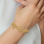 14K Filgree Butterfly Hinged Bangle Bracelet - Image 4