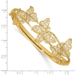 14K Filgree Butterfly Hinged Bangle Bracelet - Image 3
