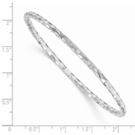 14k White Gold Textured Slip-on Bangle Bracelet - Image 2