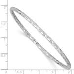 14k White Gold Textured Slip-on Bangle Bracelet - Image 4