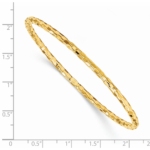 14k Polished Textured Slip-on Bangle Bracelet - Image 2