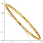 14k Polished Textured Slip-on Bangle Bracelet - Image 4