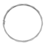 14k White Gold Polished Satin D/C Flexible Bangle - Image 2