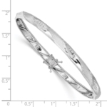 14k White Gold Polished Satin D/C Flexible Bangle - Image 3