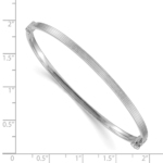 14k White Gold Polished Textured Hinged Bangle Bracelet - Image 2