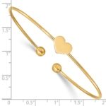 14K Polished Heart Flexible Bangle - Image 3