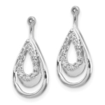 14K White Gold Lab Grown VS/SI FGH Dia Teardrop Earring Jackets - Image 2