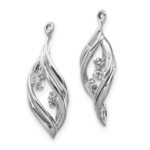 14K White Gold Lab Grown VS/SI FGH Dia Twisted Earring Jackets - Image 2
