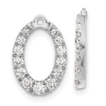 14K White Gold Lab Grown VS/SI FGH Dia Oval Earring Jackets