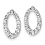 14K White Gold Lab Grown VS/SI FGH Dia Oval Earring Jackets - Image 2