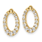 14K Yellow Gold Lab Grown VS/SI FGH Dia Oval Earring Jackets - Image 2