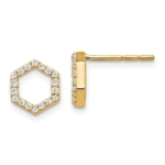 True Origin 14K 1/5 carat Lab Grown Diamond VS/SI  D E F  Hexagon Post Earrings
